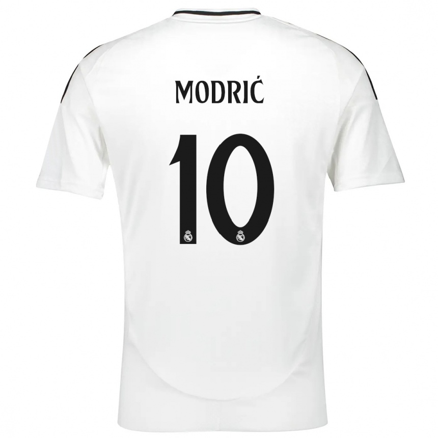 Vaikiškas Luka Modric #10 Baltas Namų Marškinėliai 2024/25 T-Shirt