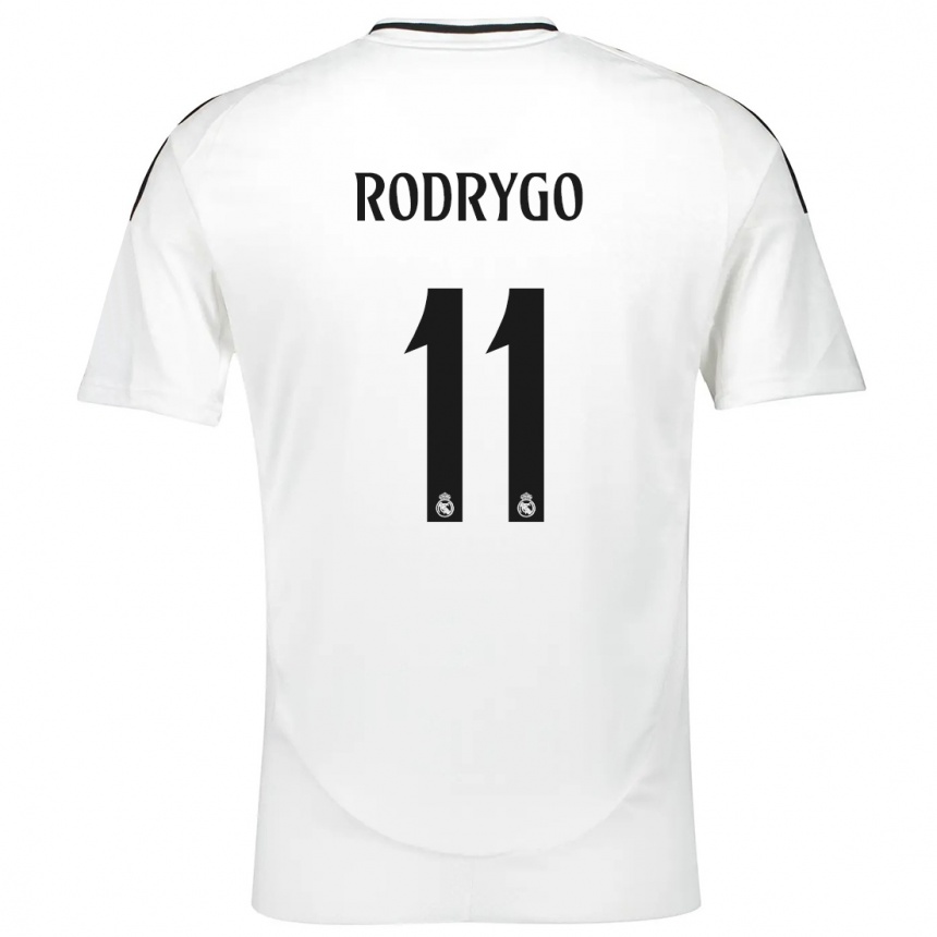 Vaikiškas Rodrygo #11 Baltas Namų Marškinėliai 2024/25 T-Shirt