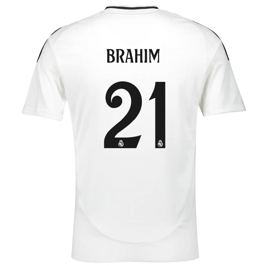 Vaikiškas Brahim Diaz #21 Baltas Namų Marškinėliai 2024/25 T-Shirt