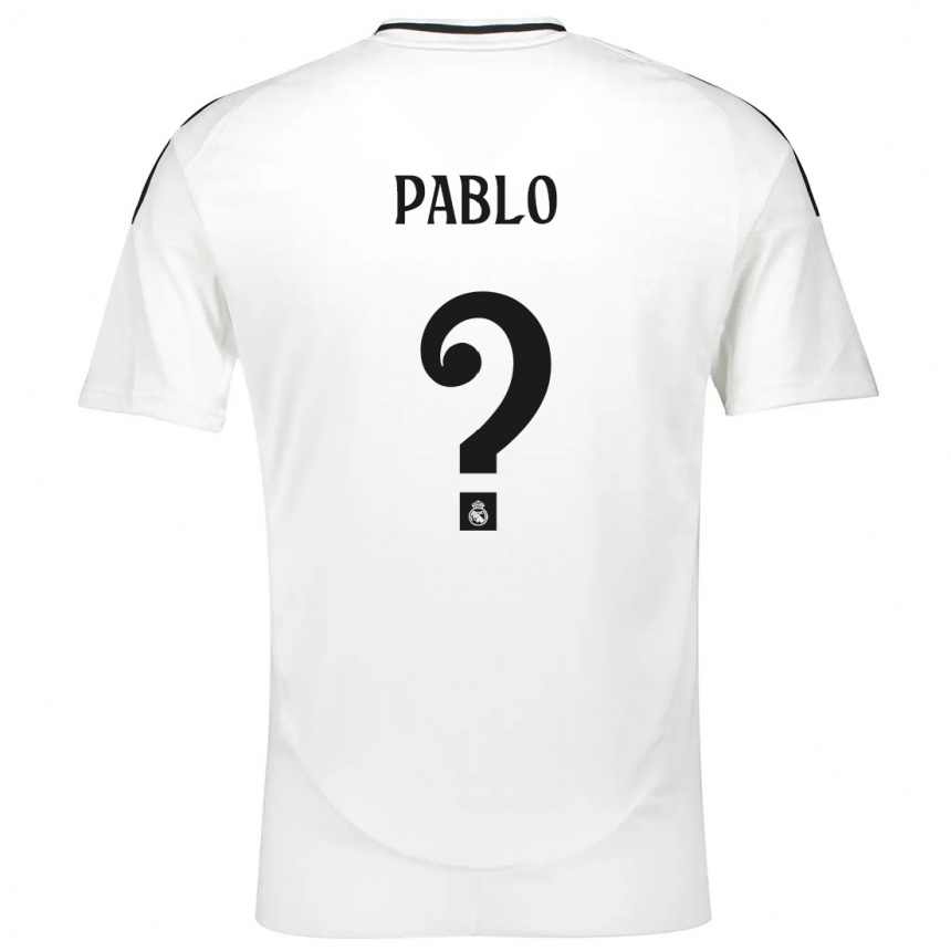 Vaikiškas Pablo Ramón #0 Baltas Namų Marškinėliai 2024/25 T-Shirt