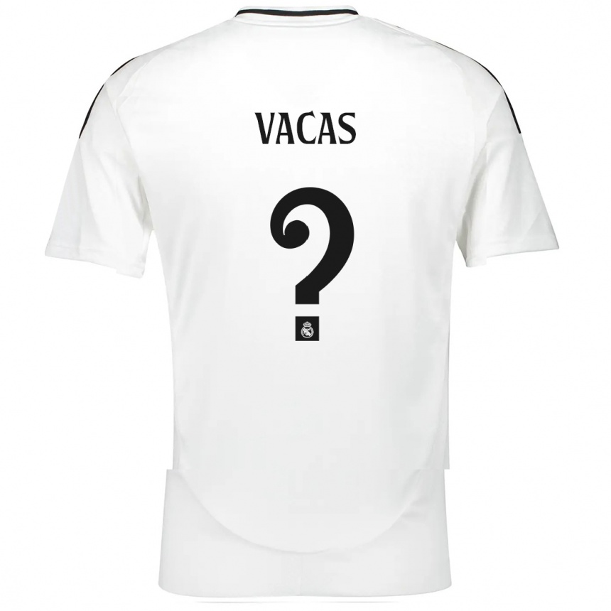 Vaikiškas Juan Vacas #0 Baltas Namų Marškinėliai 2024/25 T-Shirt