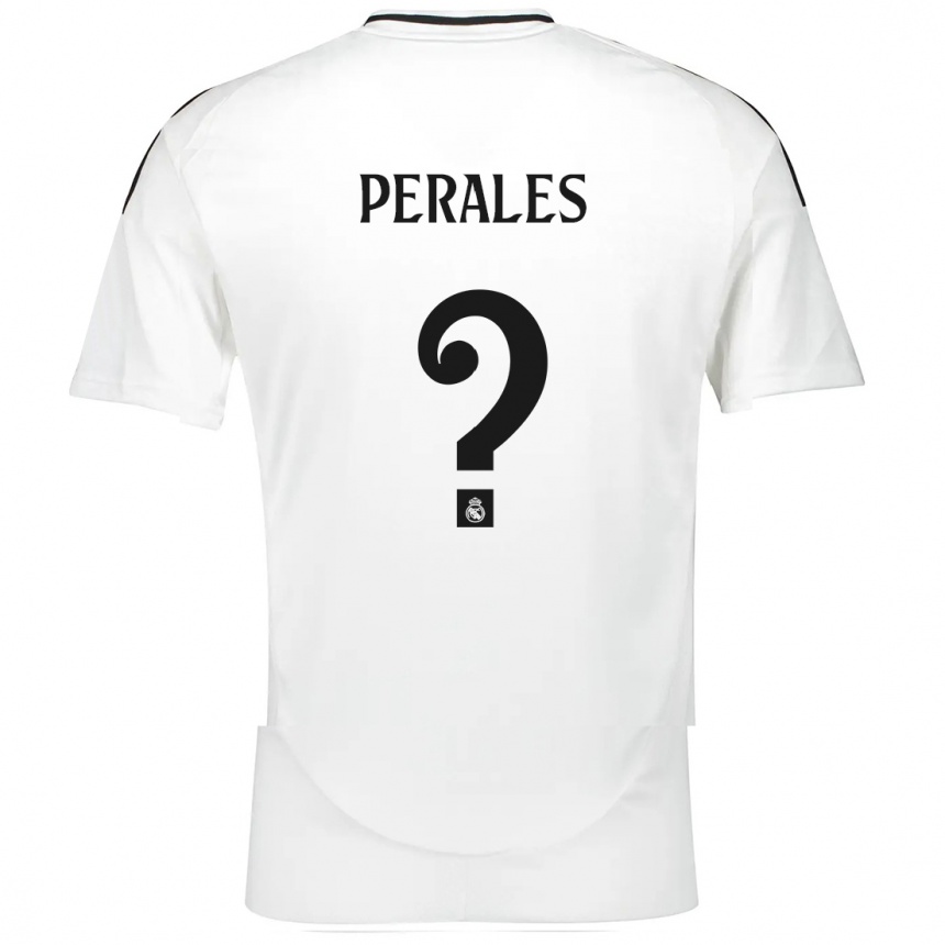 Vaikiškas Miguel Perales #0 Baltas Namų Marškinėliai 2024/25 T-Shirt