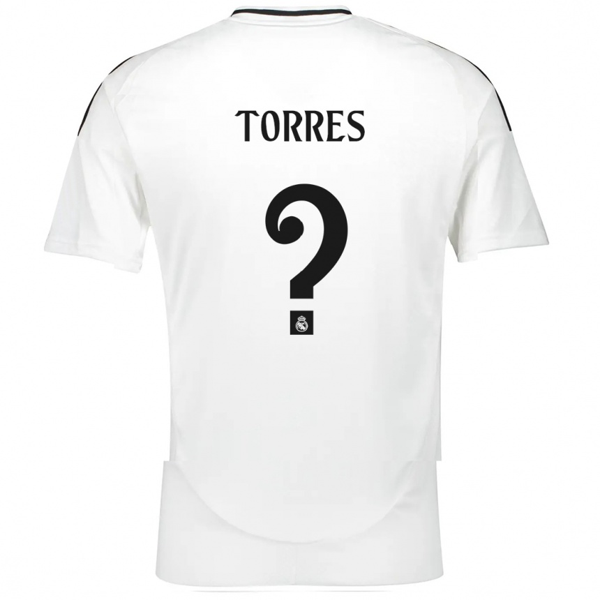 Vaikiškas Roi Torres #0 Baltas Namų Marškinėliai 2024/25 T-Shirt