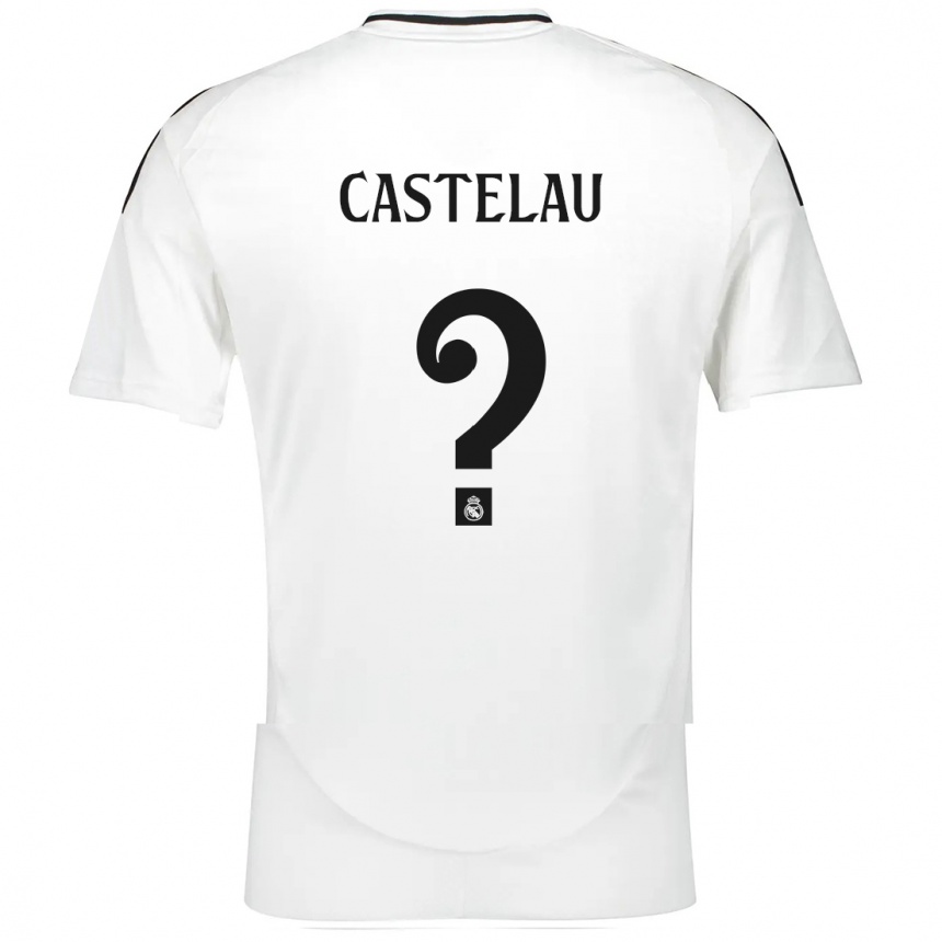 Vaikiškas Alber Castelau #0 Baltas Namų Marškinėliai 2024/25 T-Shirt