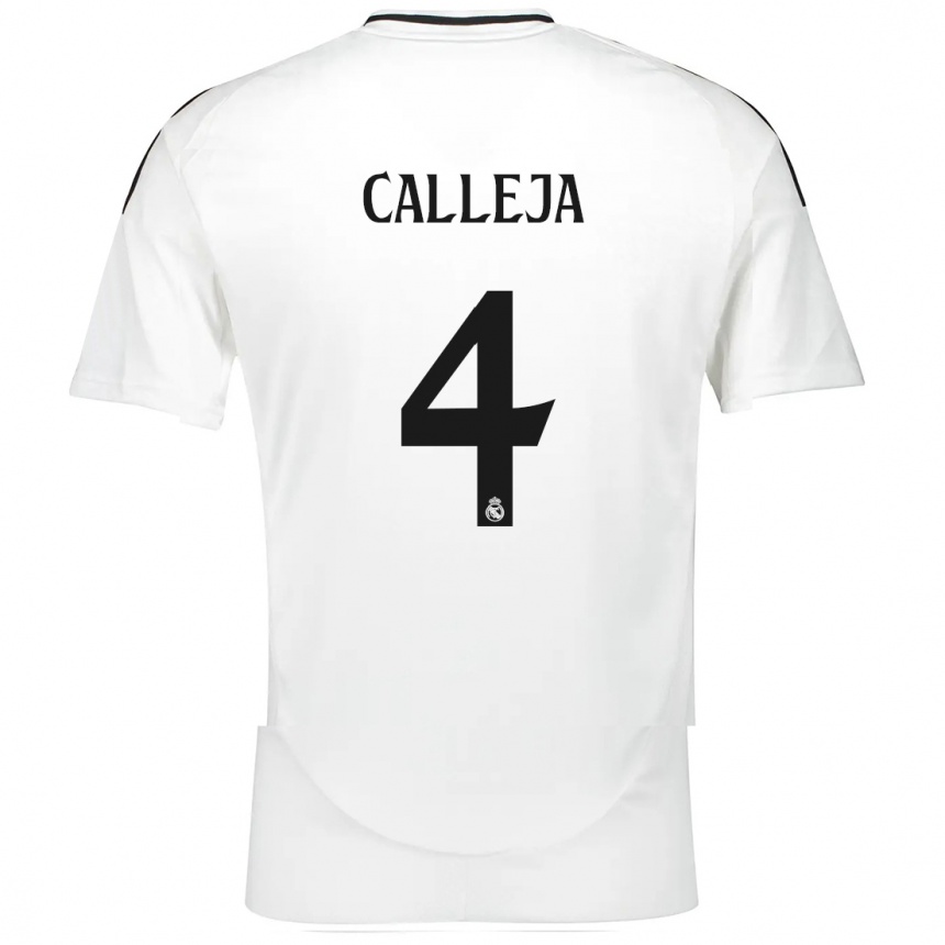 Vaikiškas Jaime Calleja #4 Baltas Namų Marškinėliai 2024/25 T-Shirt