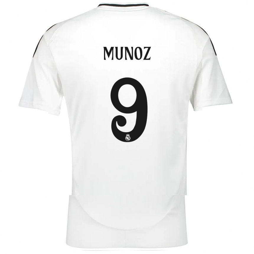 Vaikiškas Victor Munoz #9 Baltas Namų Marškinėliai 2024/25 T-Shirt