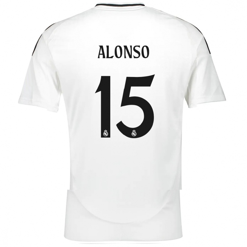 Vaikiškas Borja Alonso #15 Baltas Namų Marškinėliai 2024/25 T-Shirt