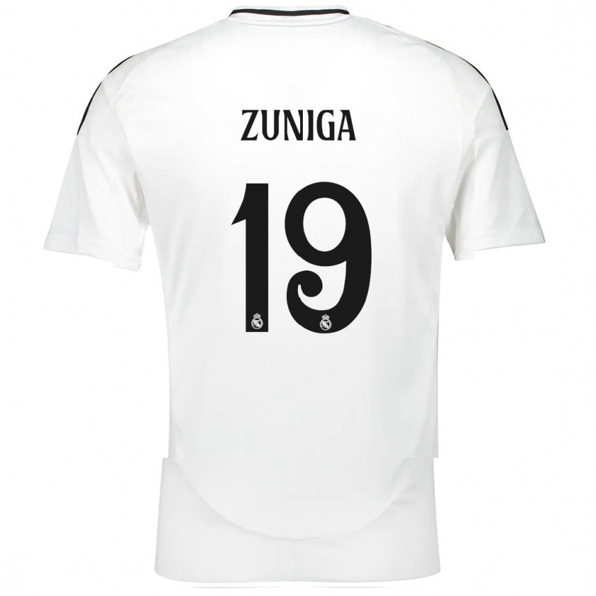 Vaikiškas Loren Zúñiga #19 Baltas Namų Marškinėliai 2024/25 T-Shirt