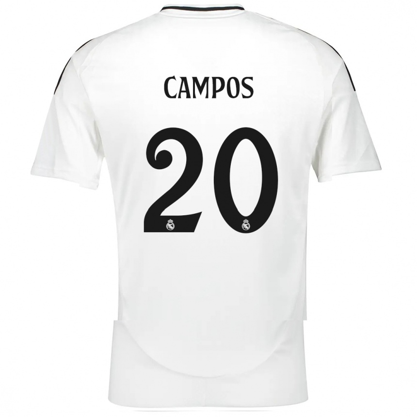 Vaikiškas Andrés Campos #20 Baltas Namų Marškinėliai 2024/25 T-Shirt