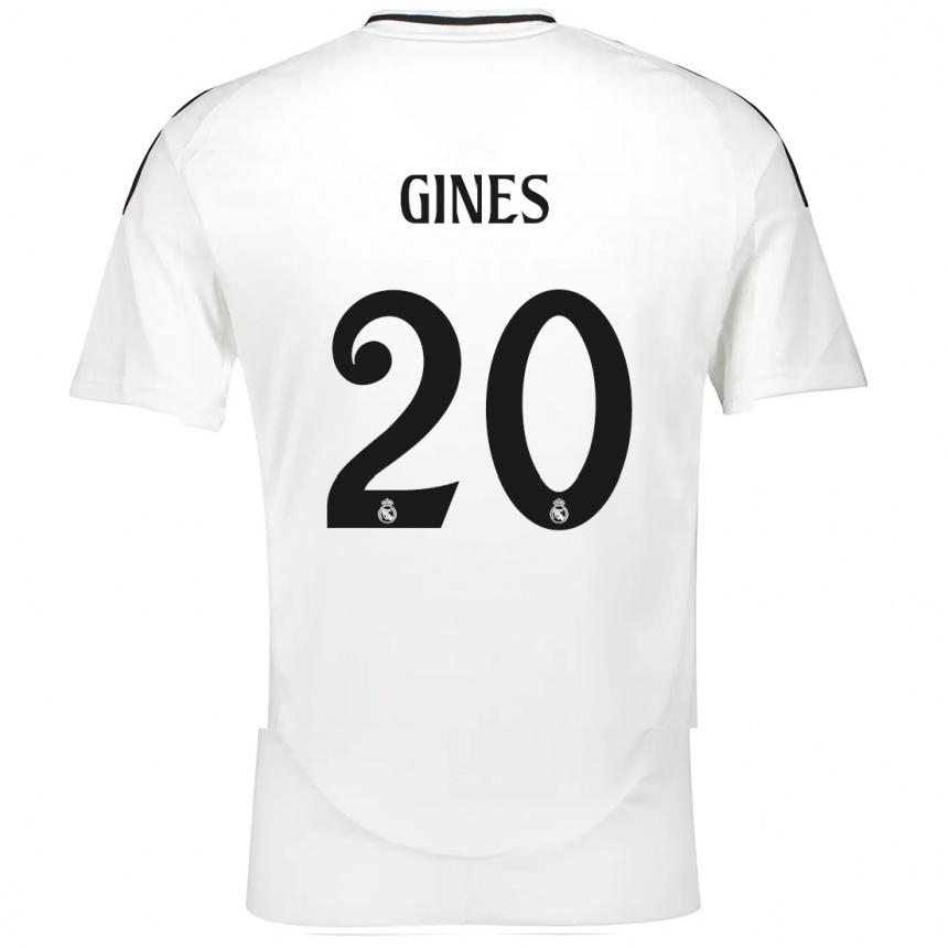 Vaikiškas Alvaro Gines #20 Baltas Namų Marškinėliai 2024/25 T-Shirt