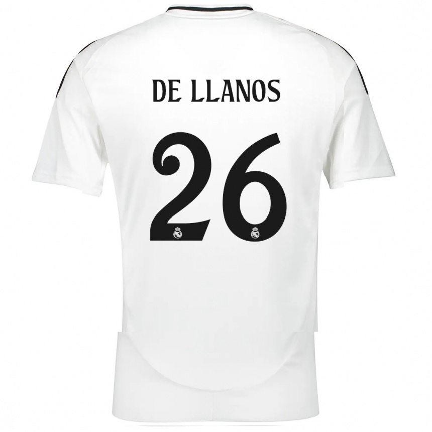 Vaikiškas Hugo De Llanos #26 Baltas Namų Marškinėliai 2024/25 T-Shirt