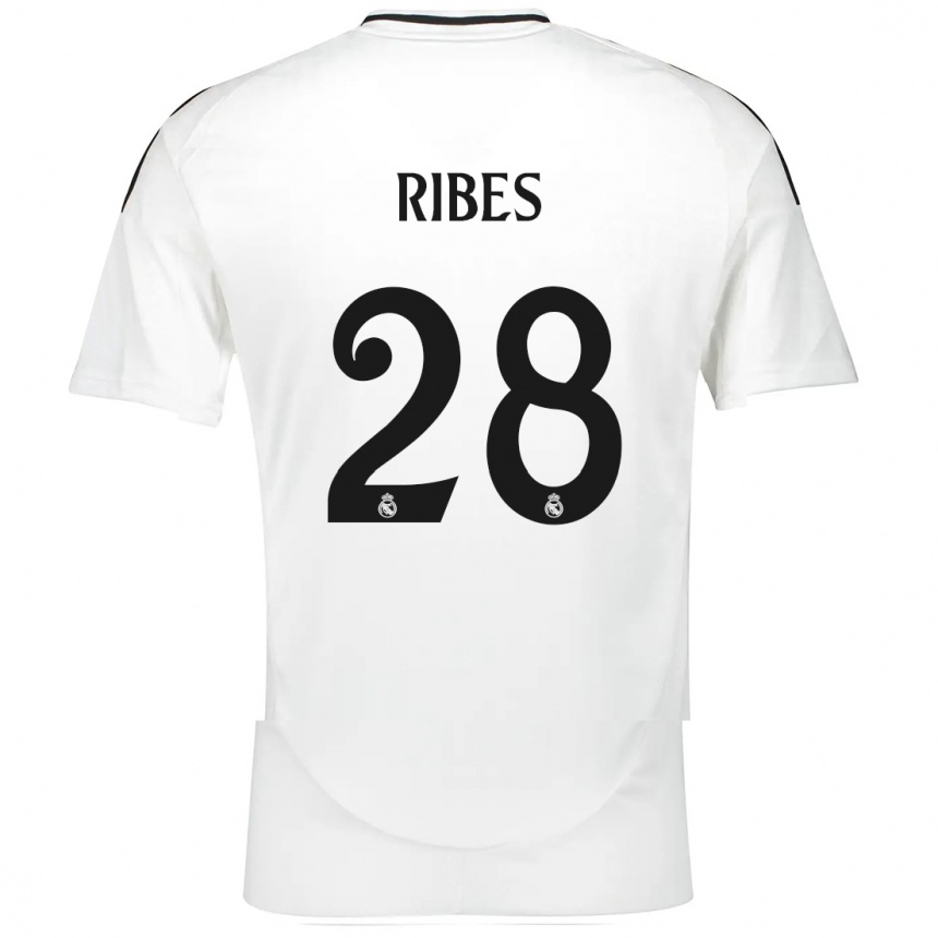 Vaikiškas Kike Ribes #28 Baltas Namų Marškinėliai 2024/25 T-Shirt