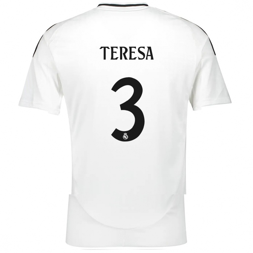 Vaikiškas Teresa Abelleira #3 Baltas Namų Marškinėliai 2024/25 T-Shirt