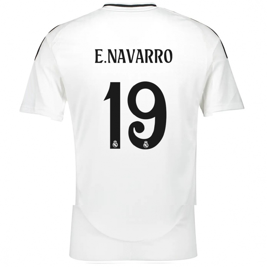 Vaikiškas Eva Navarro #19 Baltas Namų Marškinėliai 2024/25 T-Shirt