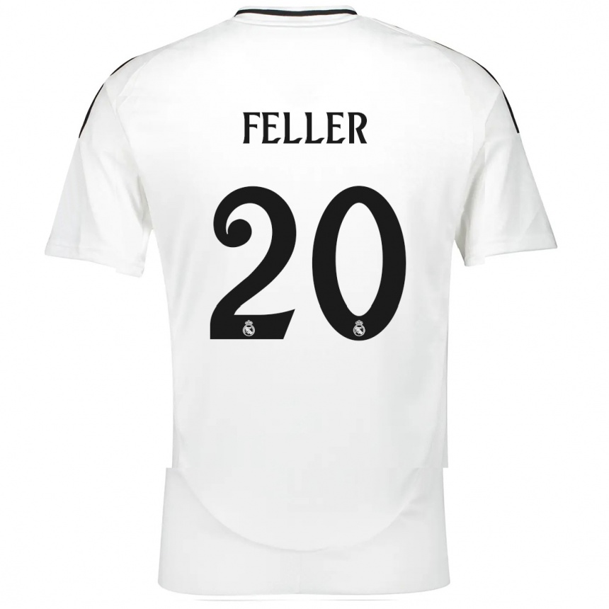 Vaikiškas Naomie Feller #20 Baltas Namų Marškinėliai 2024/25 T-Shirt