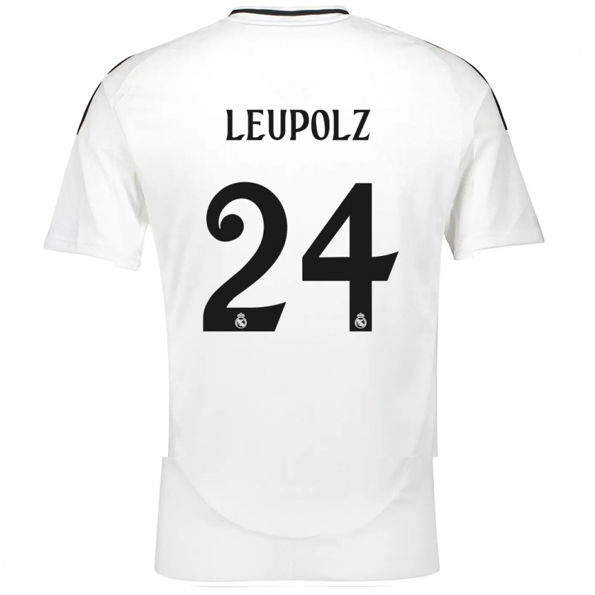 Vaikiškas Melanie Leupolz #24 Baltas Namų Marškinėliai 2024/25 T-Shirt