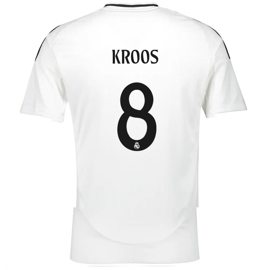 Vaikiškas Toni Kroos #8 Baltas Namų Marškinėliai 2024/25 T-Shirt