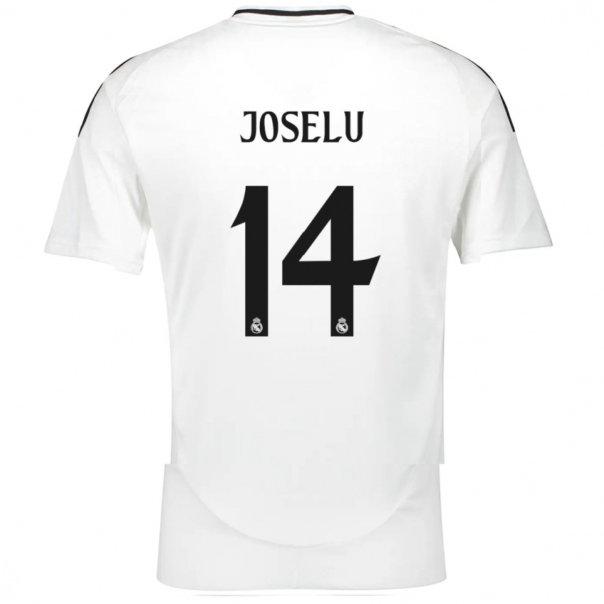 Vaikiškas Joselu #14 Baltas Namų Marškinėliai 2024/25 T-Shirt