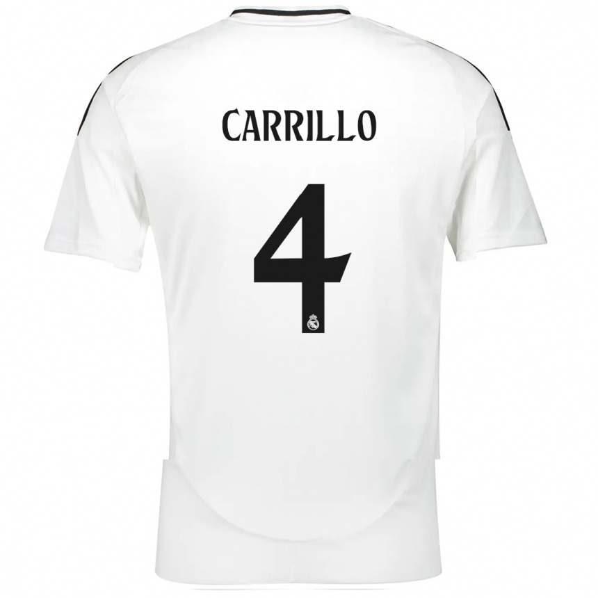 Vaikiškas Álvaro Carrillo #4 Baltas Namų Marškinėliai 2024/25 T-Shirt