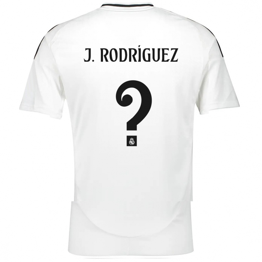 Vaikiškas Juan Rodríguez #0 Baltas Namų Marškinėliai 2024/25 T-Shirt