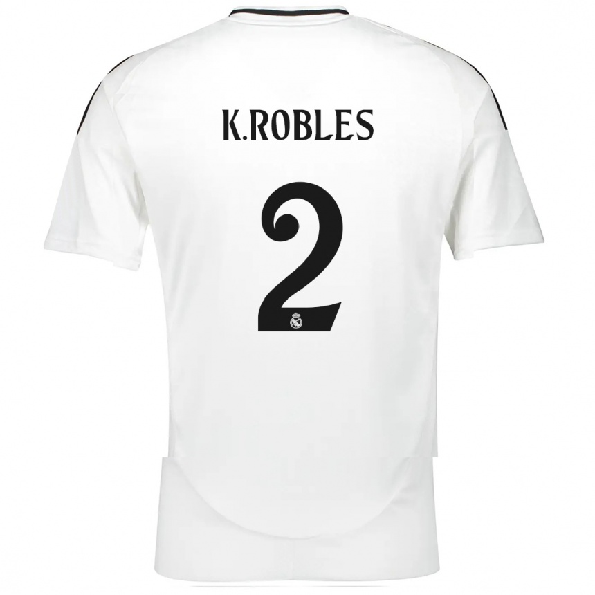 Vaikiškas Kenti Robles #2 Baltas Namų Marškinėliai 2024/25 T-Shirt