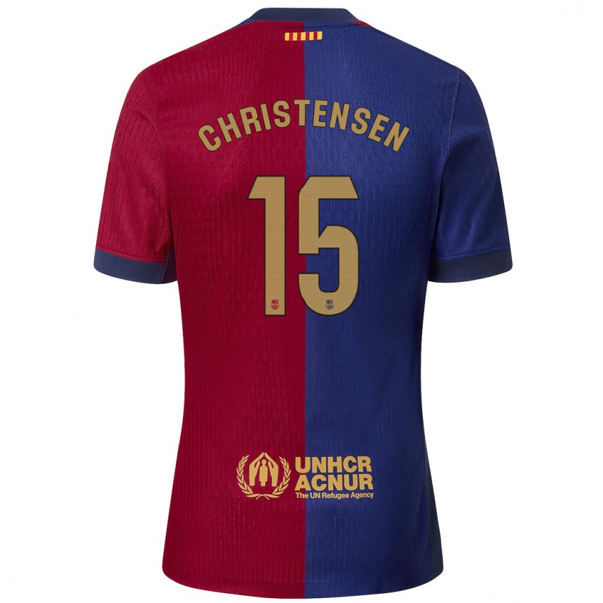 Vaikiškas Andreas Christensen #15 Mėlyna Raudona Namų Marškinėliai 2024/25 T-Shirt