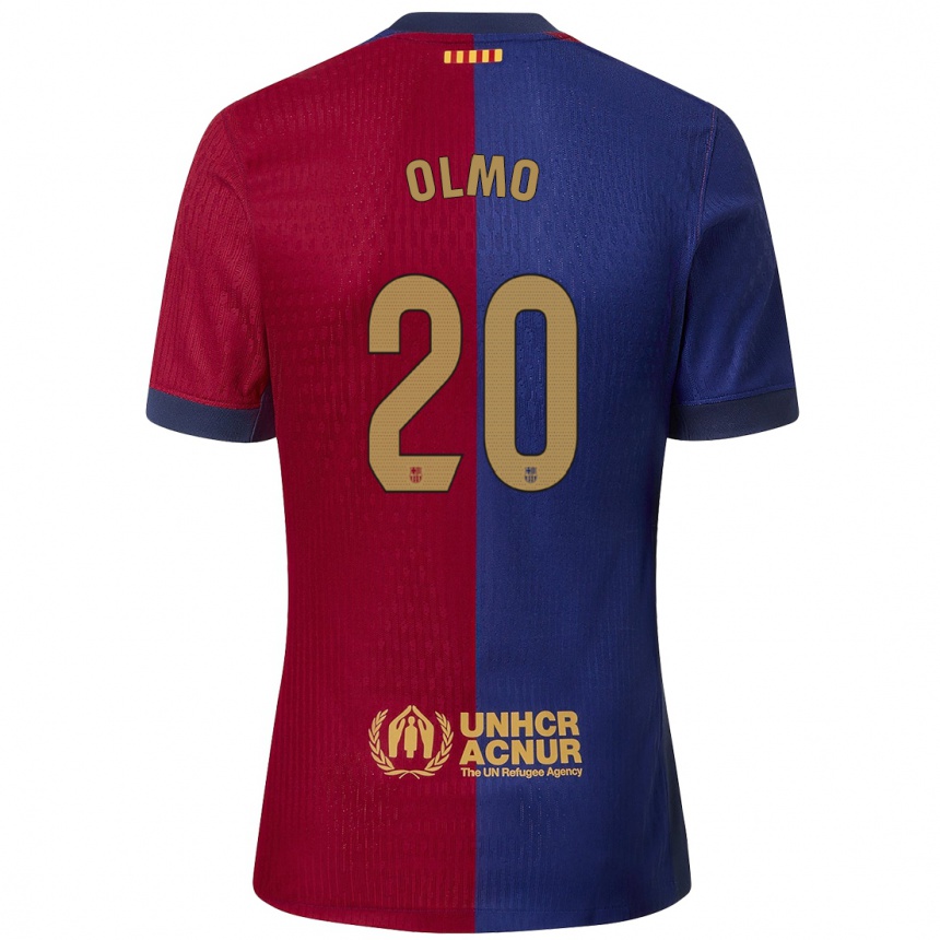 Vaikiškas Dani Olmo #20 Mėlyna Raudona Namų Marškinėliai 2024/25 T-Shirt