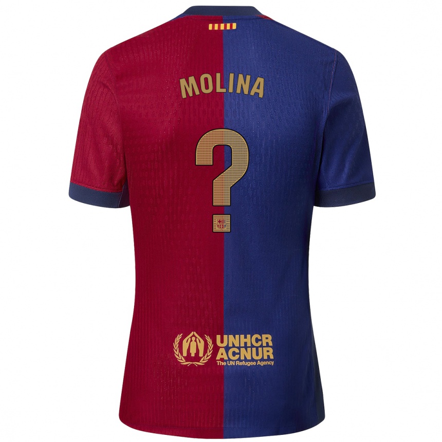 Vaikiškas Jan Molina #0 Mėlyna Raudona Namų Marškinėliai 2024/25 T-Shirt