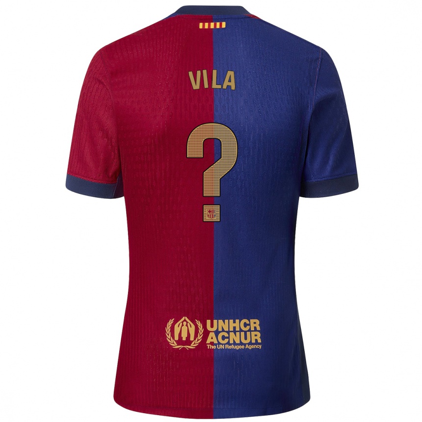 Vaikiškas Manu Vila #0 Mėlyna Raudona Namų Marškinėliai 2024/25 T-Shirt