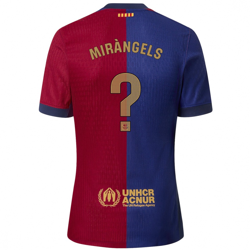 Vaikiškas Xavi Miràngels #0 Mėlyna Raudona Namų Marškinėliai 2024/25 T-Shirt