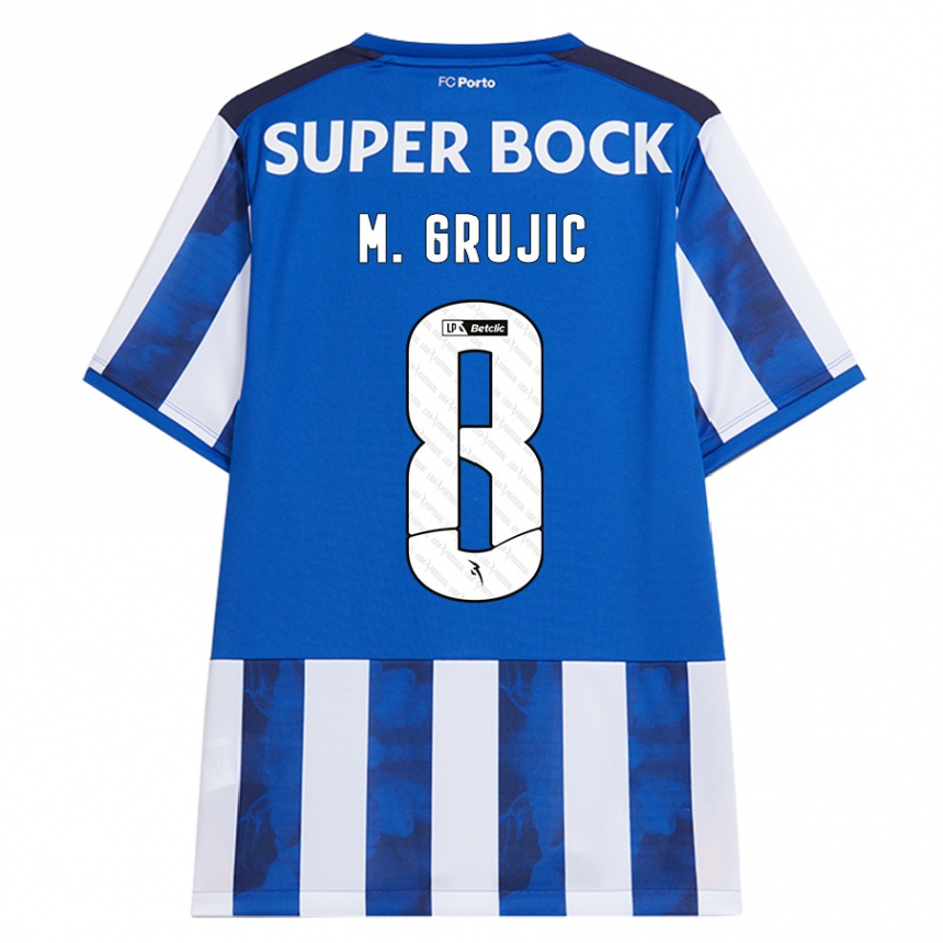 Vaikiškas Marko Grujic #8 Mėlyna Balta Namų Marškinėliai 2024/25 T-Shirt