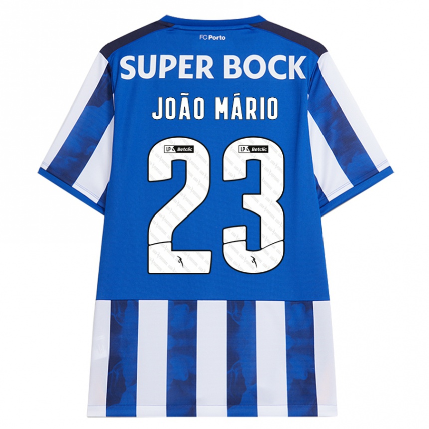 Vaikiškas Joao Mario #23 Mėlyna Balta Namų Marškinėliai 2024/25 T-Shirt