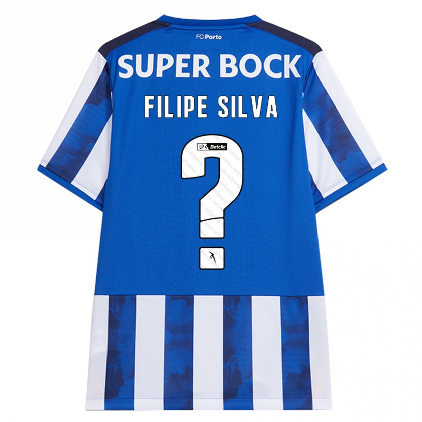 Vaikiškas Filipe Silva #0 Mėlyna Balta Namų Marškinėliai 2024/25 T-Shirt