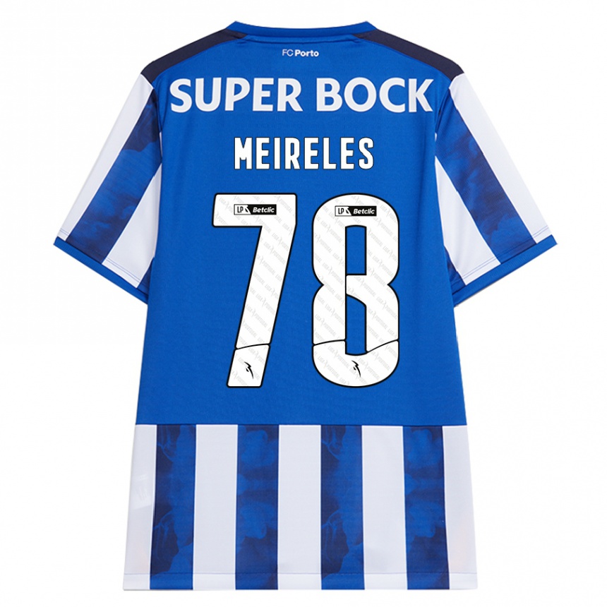 Vaikiškas Jorge Meireles #78 Mėlyna Balta Namų Marškinėliai 2024/25 T-Shirt