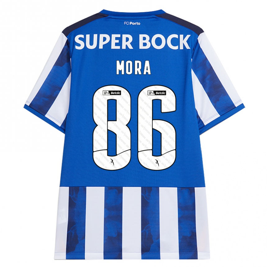 Vaikiškas Rodrigo Mora #86 Mėlyna Balta Namų Marškinėliai 2024/25 T-Shirt