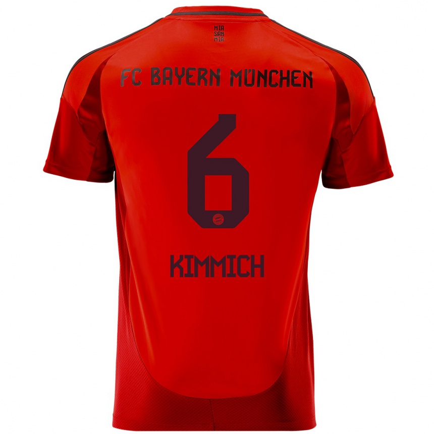 Vaikiškas Joshua Kimmich #6 Raudona Namų Marškinėliai 2024/25 T-Shirt