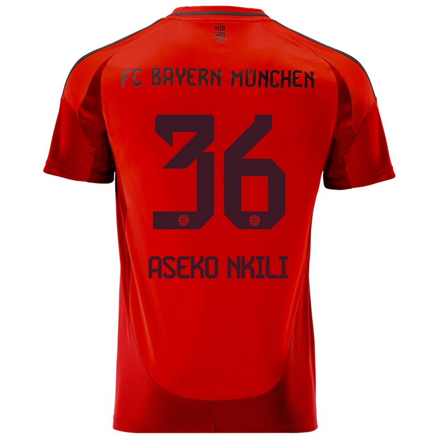 Vaikiškas Noel Aseko Nkili #36 Raudona Namų Marškinėliai 2024/25 T-Shirt