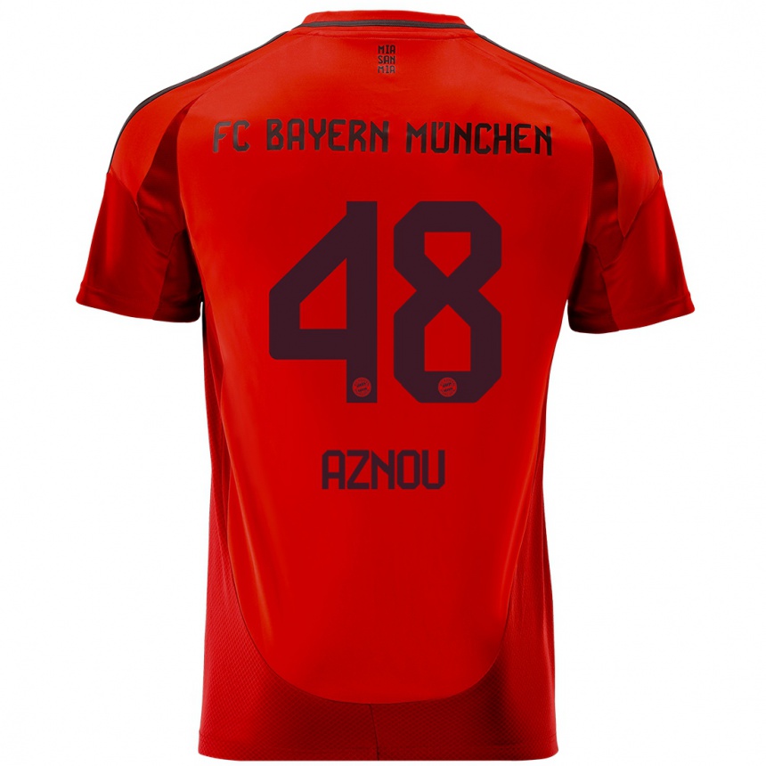 Vaikiškas Adam Aznou #48 Raudona Namų Marškinėliai 2024/25 T-Shirt