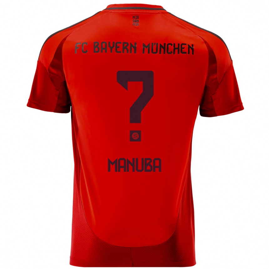 Vaikiškas Vincent Manuba #0 Raudona Namų Marškinėliai 2024/25 T-Shirt