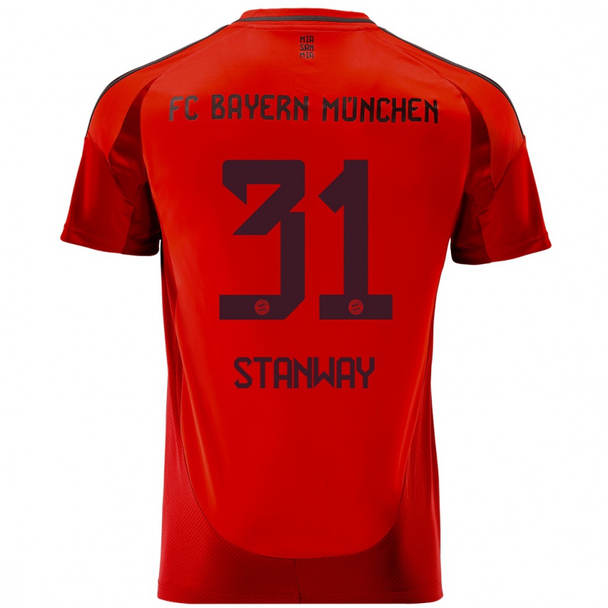 Vaikiškas Georgia Stanway #31 Raudona Namų Marškinėliai 2024/25 T-Shirt