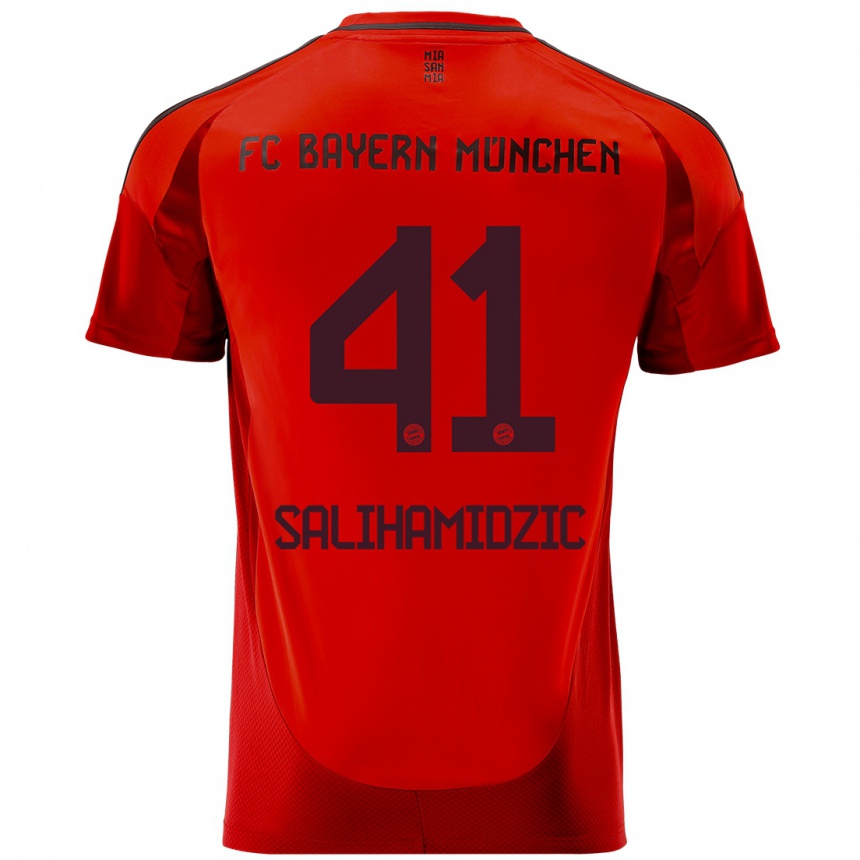 Vaikiškas Nick Salihamidzic #41 Raudona Namų Marškinėliai 2024/25 T-Shirt