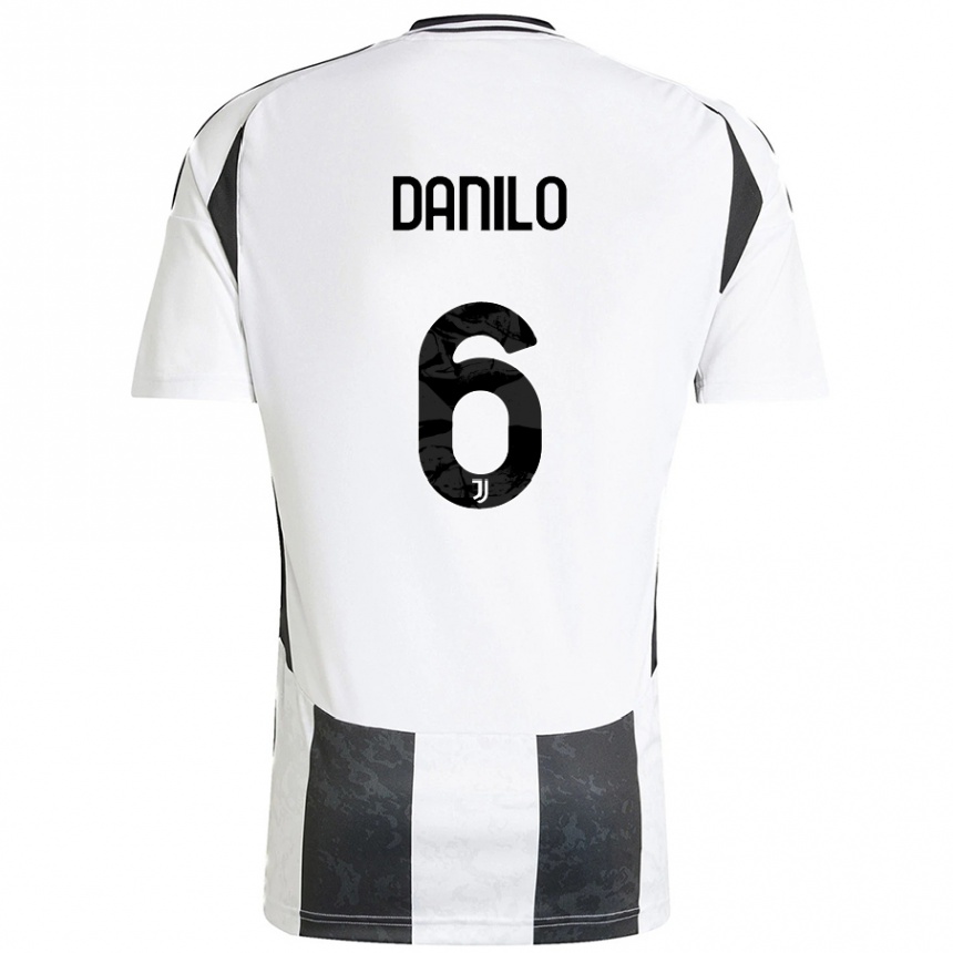 Vaikiškas Danilo #6 Balta Juoda Namų Marškinėliai 2024/25 T-Shirt