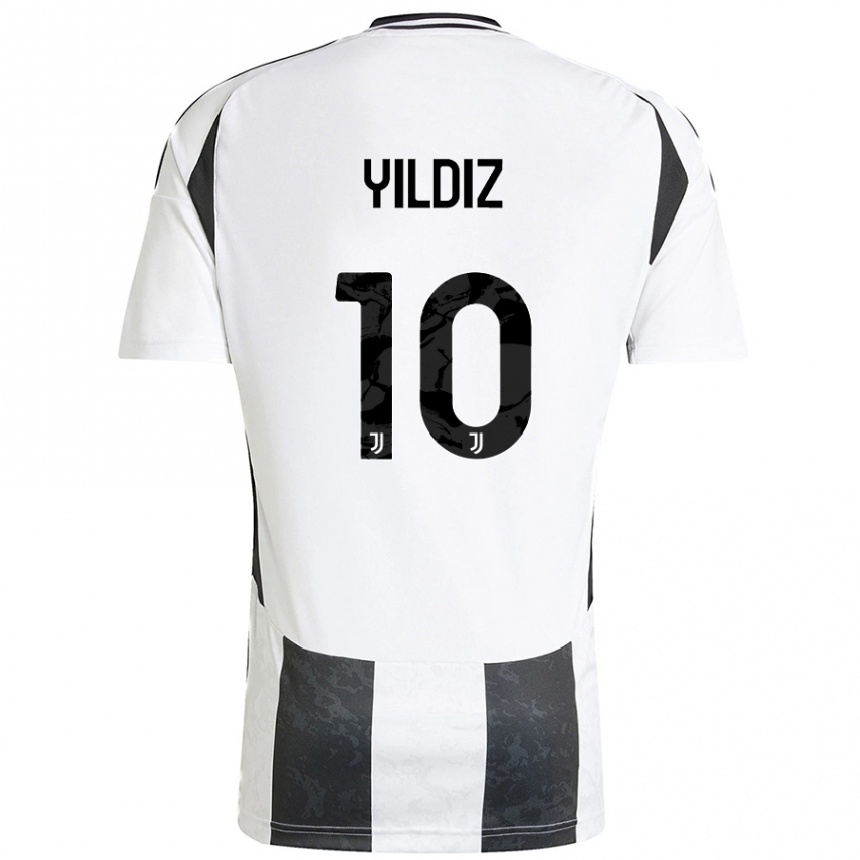 Vaikiškas Kenan Yildiz #10 Balta Juoda Namų Marškinėliai 2024/25 T-Shirt