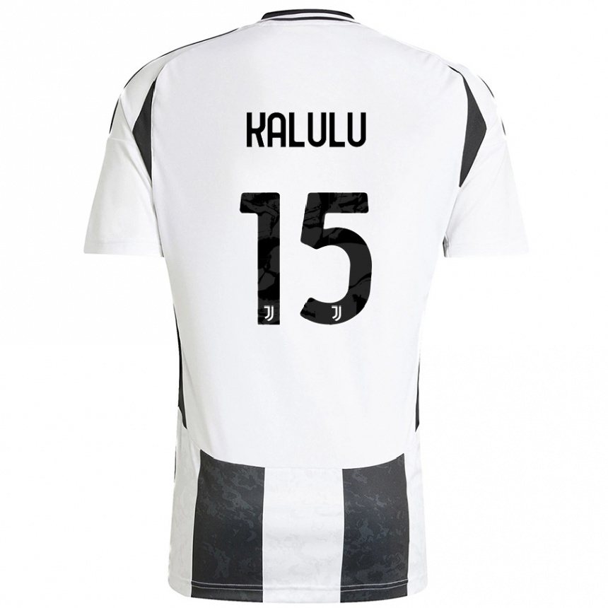 Vaikiškas Pierre Kalulu #15 Balta Juoda Namų Marškinėliai 2024/25 T-Shirt