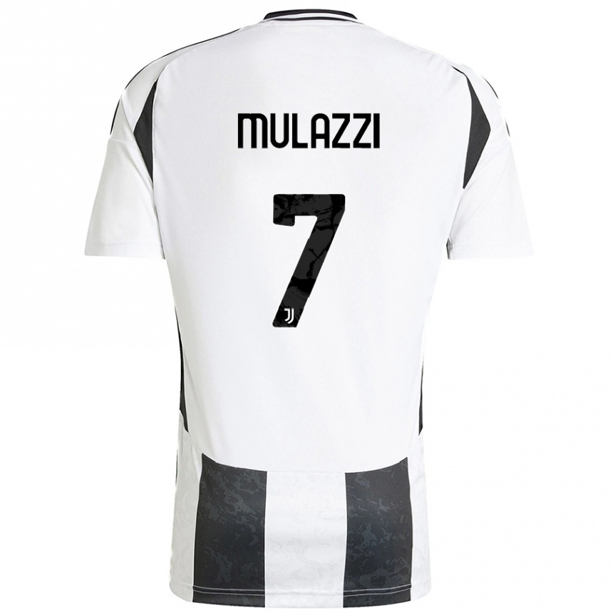 Vaikiškas Gabriele Mulazzi #7 Balta Juoda Namų Marškinėliai 2024/25 T-Shirt