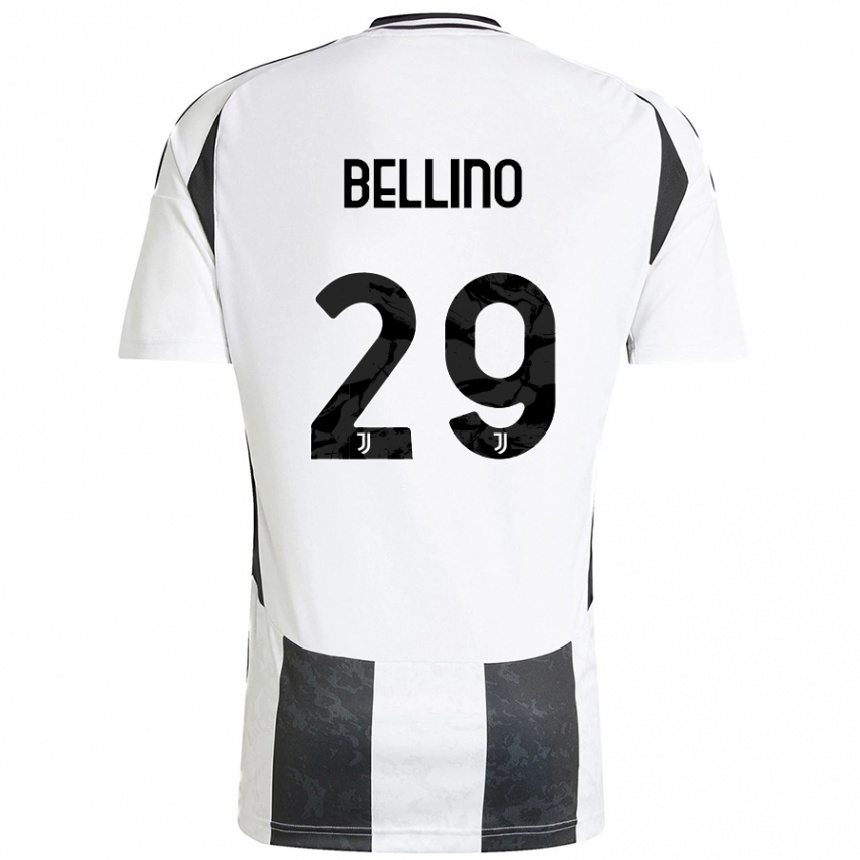 Vaikiškas Filippo Bellino #29 Balta Juoda Namų Marškinėliai 2024/25 T-Shirt