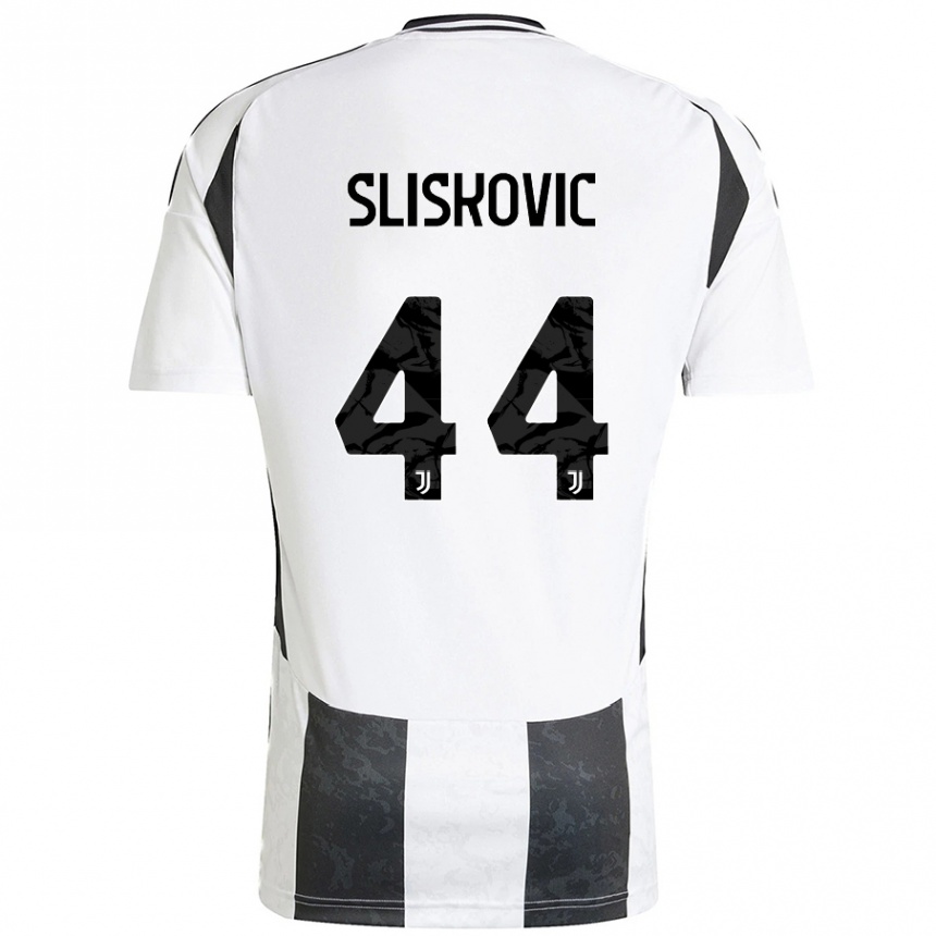 Vaikiškas Gloria Slišković #44 Balta Juoda Namų Marškinėliai 2024/25 T-Shirt