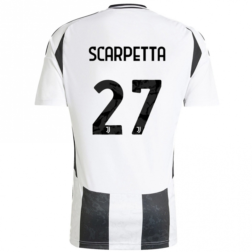 Vaikiškas Jacopo Scarpetta #27 Balta Juoda Namų Marškinėliai 2024/25 T-Shirt