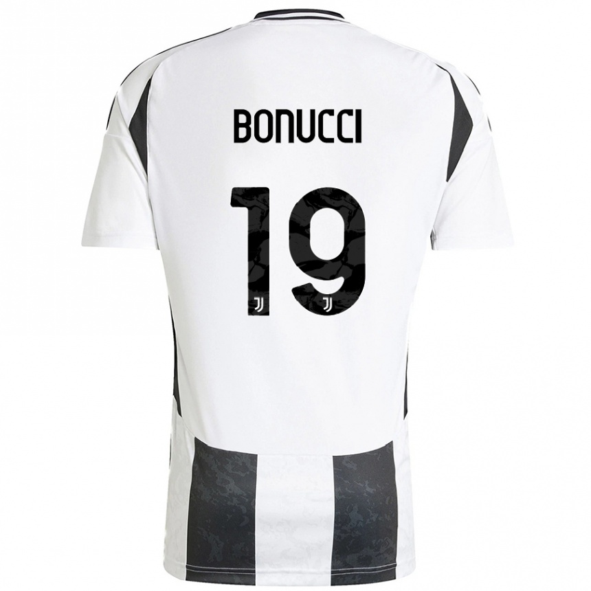 Vaikiškas Leonardo Bonucci #19 Balta Juoda Namų Marškinėliai 2024/25 T-Shirt