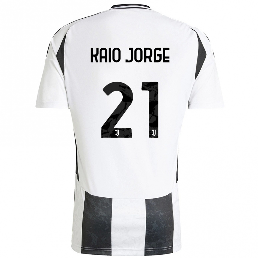 Vaikiškas Kaio Jorge #21 Balta Juoda Namų Marškinėliai 2024/25 T-Shirt